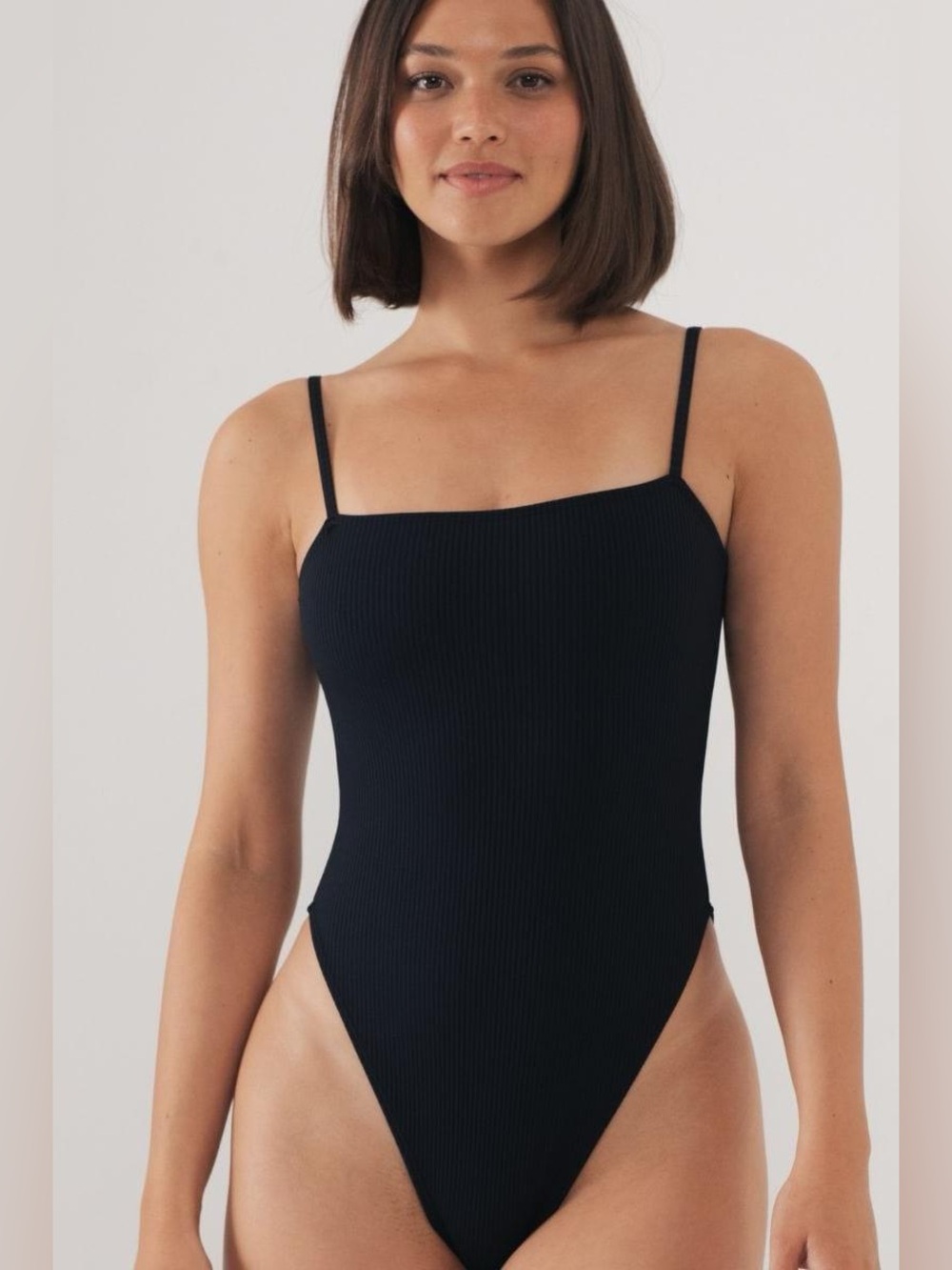 NWT Montce Black Rib Jacelyn One Piece Swimsuit Small
